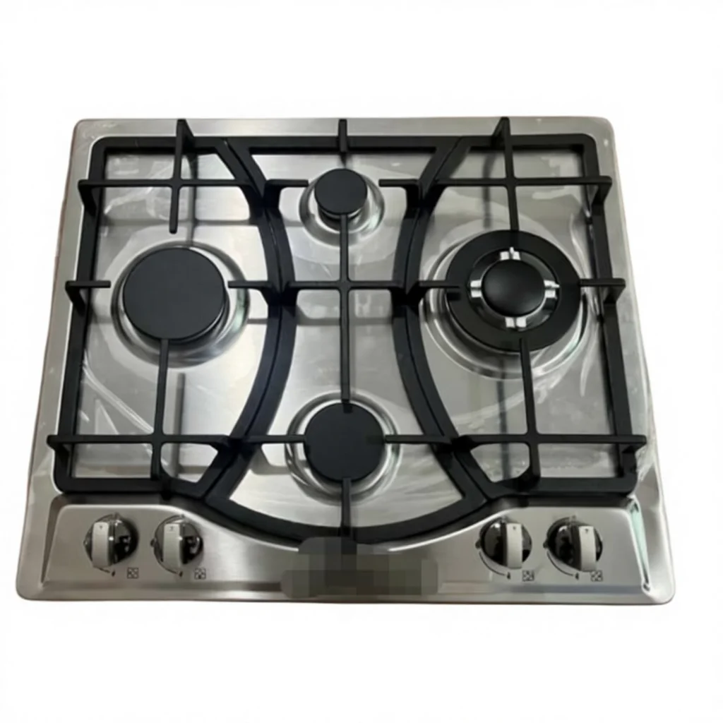 Popular Built-in Gas Cooker Electronic Ignition 4 Burner Stainless Steel Panel