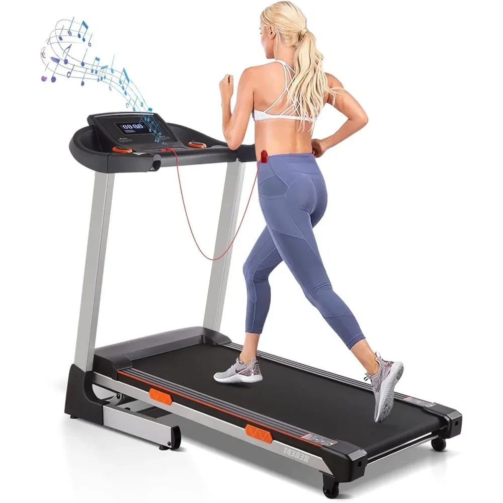 Treadmill with Incline, 15% Auto Incline Treadmill for Home with Auto Folding, LED Display, Speaker & APP, Wide Belt Treadmill