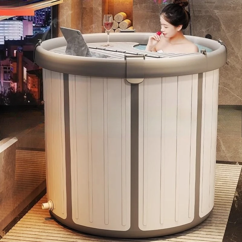 

Складное ведро для купания для взрослых, дома, ледяная ванна для всего тела, терапия с крышкой, портативные ванны Sap