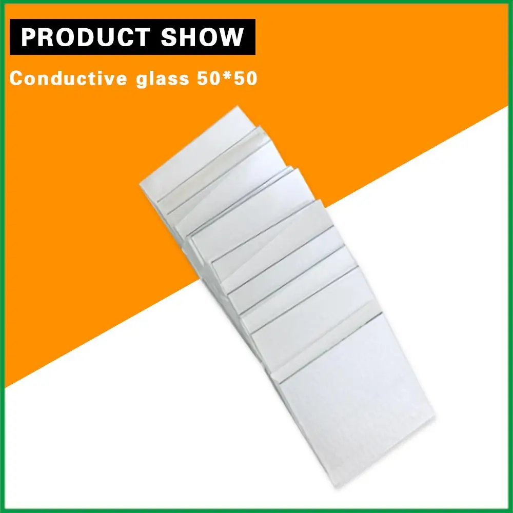 50*50*1.1mm   10 ohm/sq 10pcs Lab Transparent Conductive Glass Indium Tin Oxide ITO Glass Coated Glass