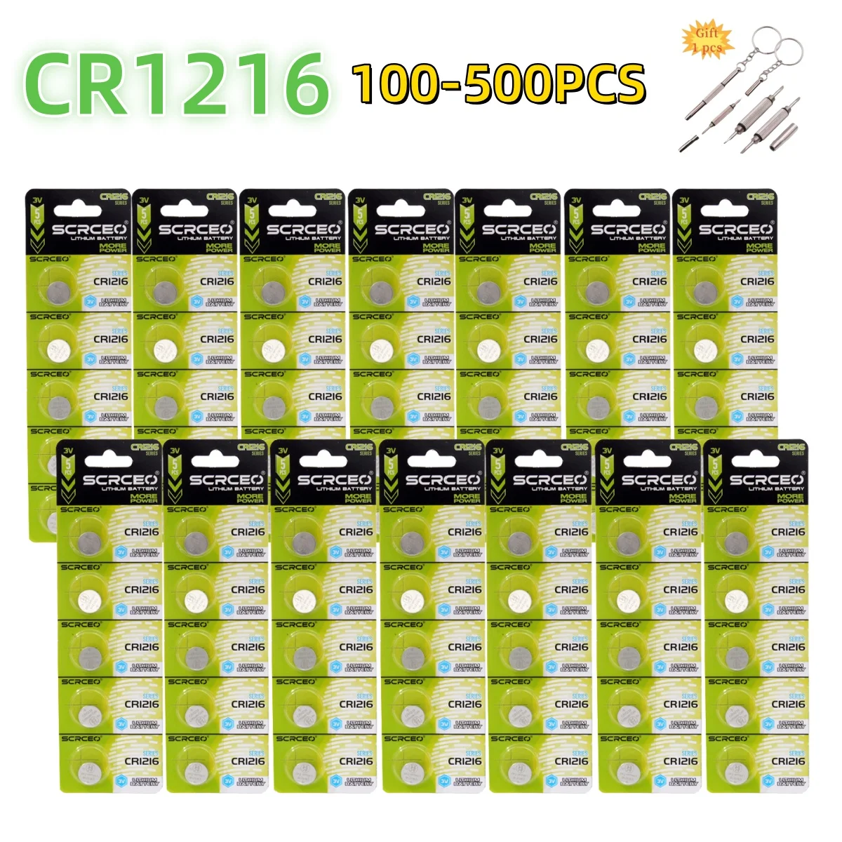 

100-500PCS CR1216 3V Lithium Button Battery BR1216 LM1216 DL1216 5034LC ECR1216 Coin Cell Watch CR 1216 Batteries for Toy Remote