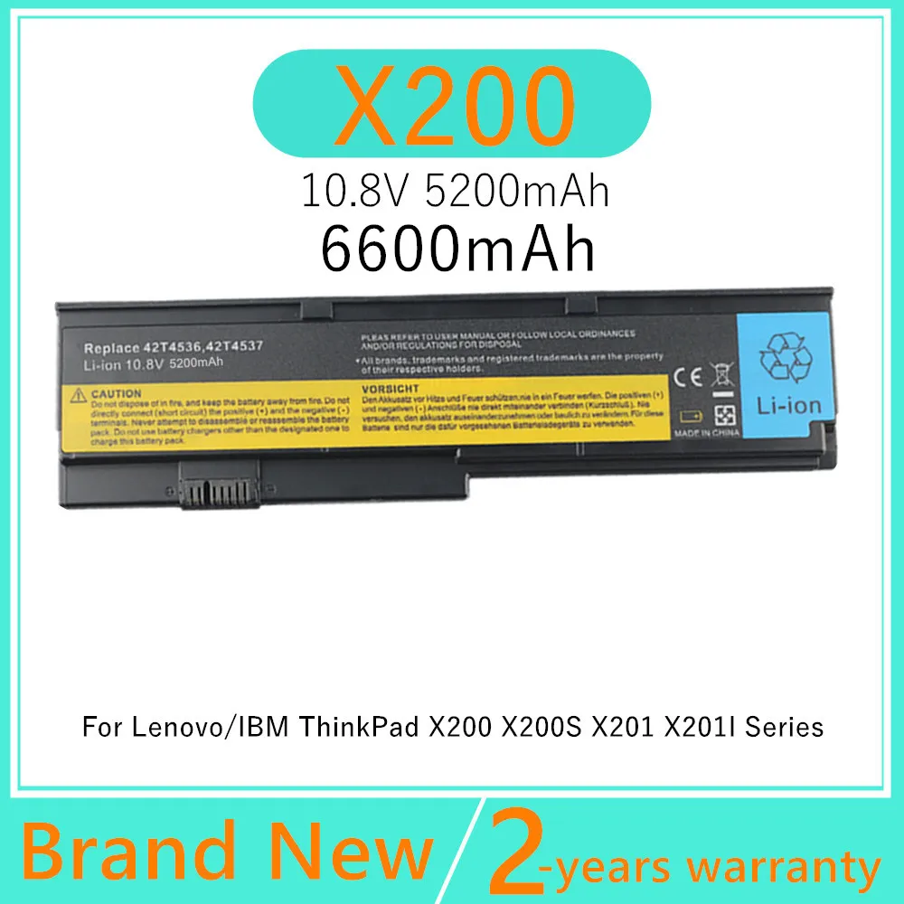 

Laptop battery For LENOVO ThinkPad X200 X200s 42T4537 42T4536 42T4538 X201 X201i X201s