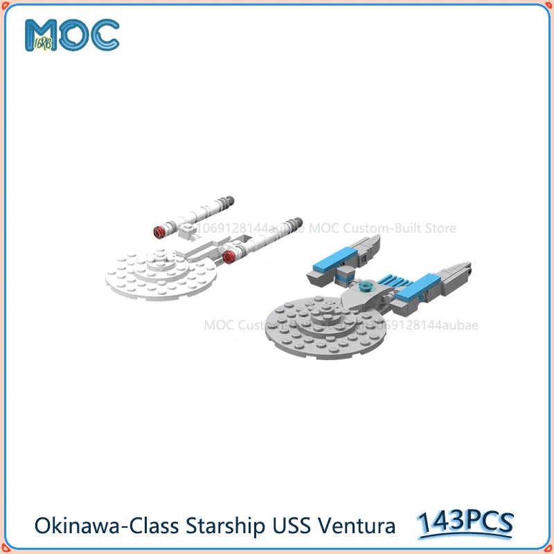 Okinawa-Class Starship USS Ventura Model MOC Building Blocks DIY Assemble Bricks Space Educational Display Toys Gifts 143PCS