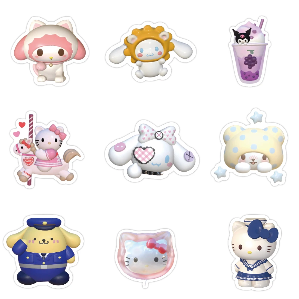 10/30/50/120 Stück Mix 3D Sanrio Anime Aufkleber My Melody Kuromi Cinnamoroll Notizbuch Gepäck Gitarre Laptop DIY Niedliche Cartoon-Sticker – Detail 6