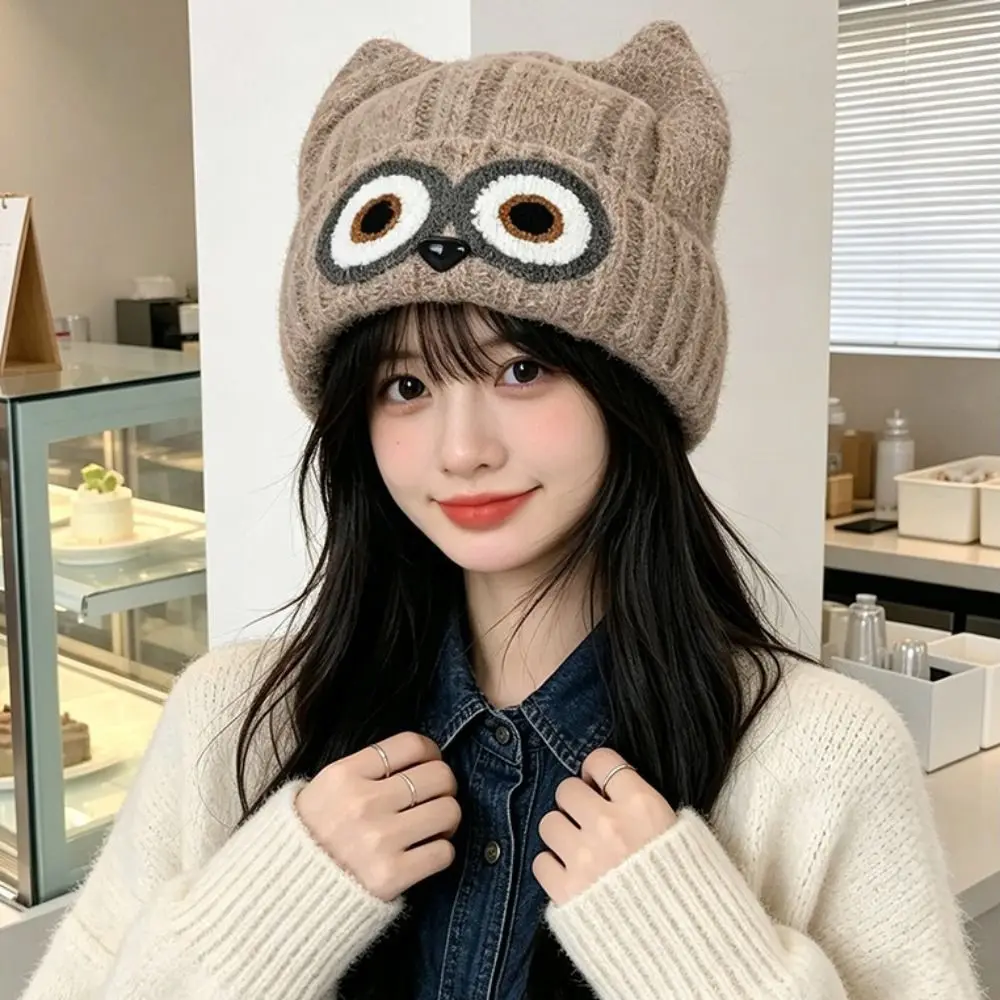 Knit Design Knitted Beanie Hat Thick Material Earmuffs Included Woolen Winter Cap Ear-Warming Feature Ear Protection Warm Hat