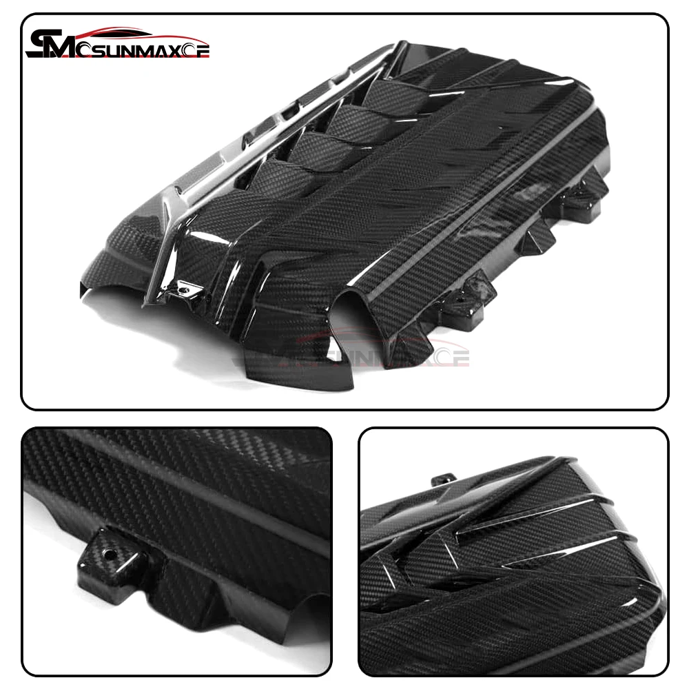 

Для Corvette C8 Convertible Coupe Z51 2020-2024 копилка двигателя автомобиля из углеродного волокна, капот, накладка на крышку двигателя