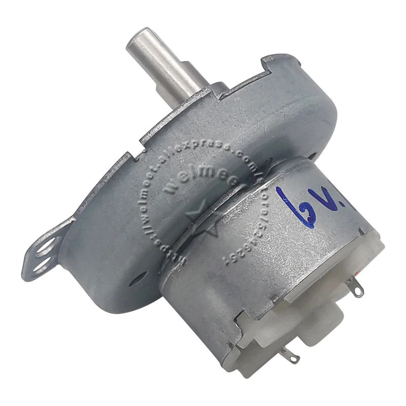JS-50T(S) DC Gear Motor 3-24V High Torque Reduction Motor 2-200RPM Electric Micro Motor Dual-D Shaft Metal Housing Plastic Gear