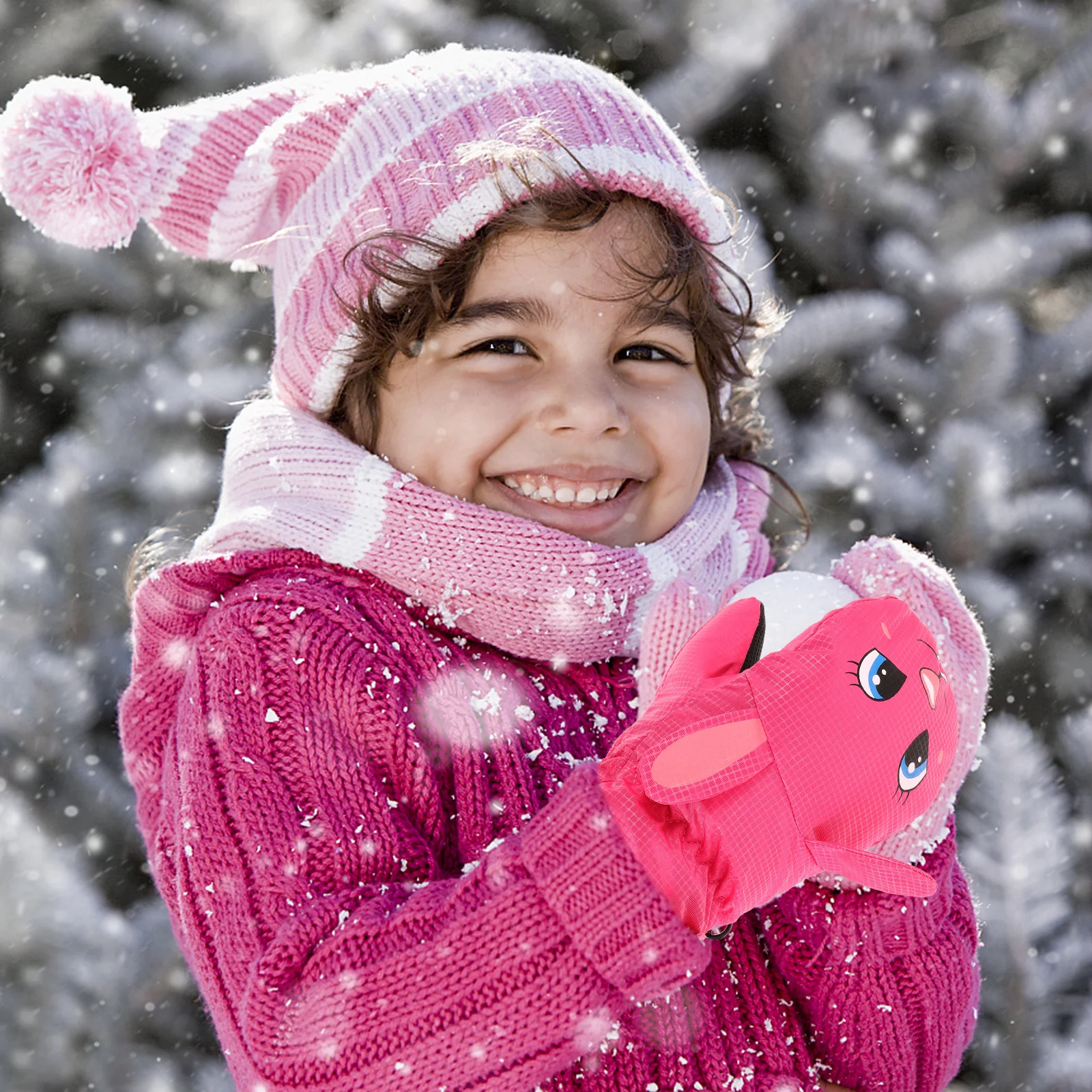 1 par de guantes de esquí manoplas de nieve cálidos a prueba de viento guantes para deportes de invierno palma antideslizante para esquiar snowboard