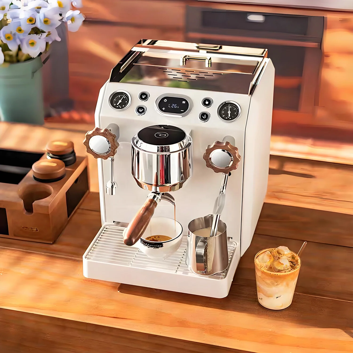 Customized Temperature Control System Pre-soaking 58mm Commercial Extraction Head Espresso Coffee Maker Machine