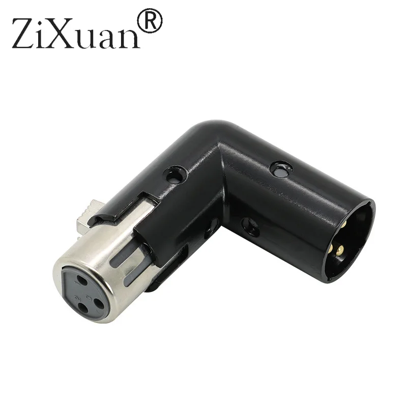 

To Female Right Angle XLR Connector Metal Adapter 3Pin Black (XLR 90 Degree Adapter) Audio Adapter Plug Adjustable Male