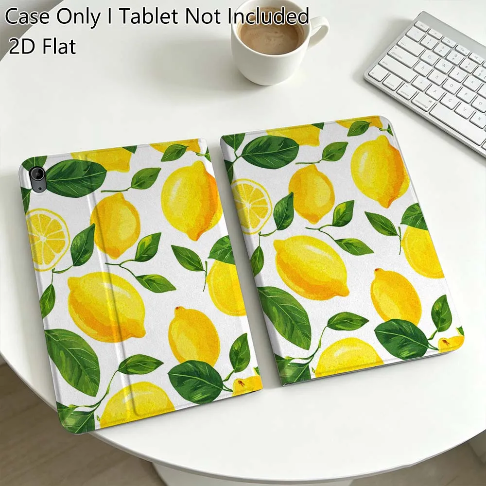 

Art Cherry Lemon Vertical Gift For iPad Pro Air Mini 2 3 4 5 6 7 6th 7th 10th 11th 10.2 9.7 10.5 11 Foldable Tablet Case