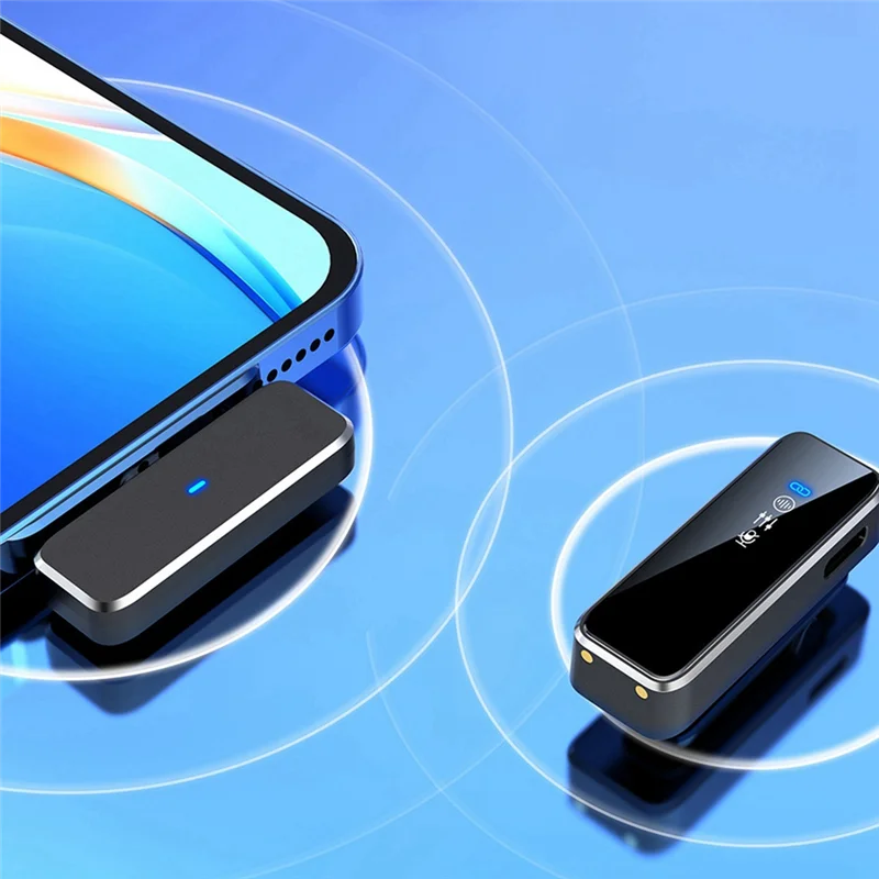 ELEC-беспроводной петличный микрофон, мини-портативный петличный микрофон, двухканальный ЖК-экран для записи аудио и видео