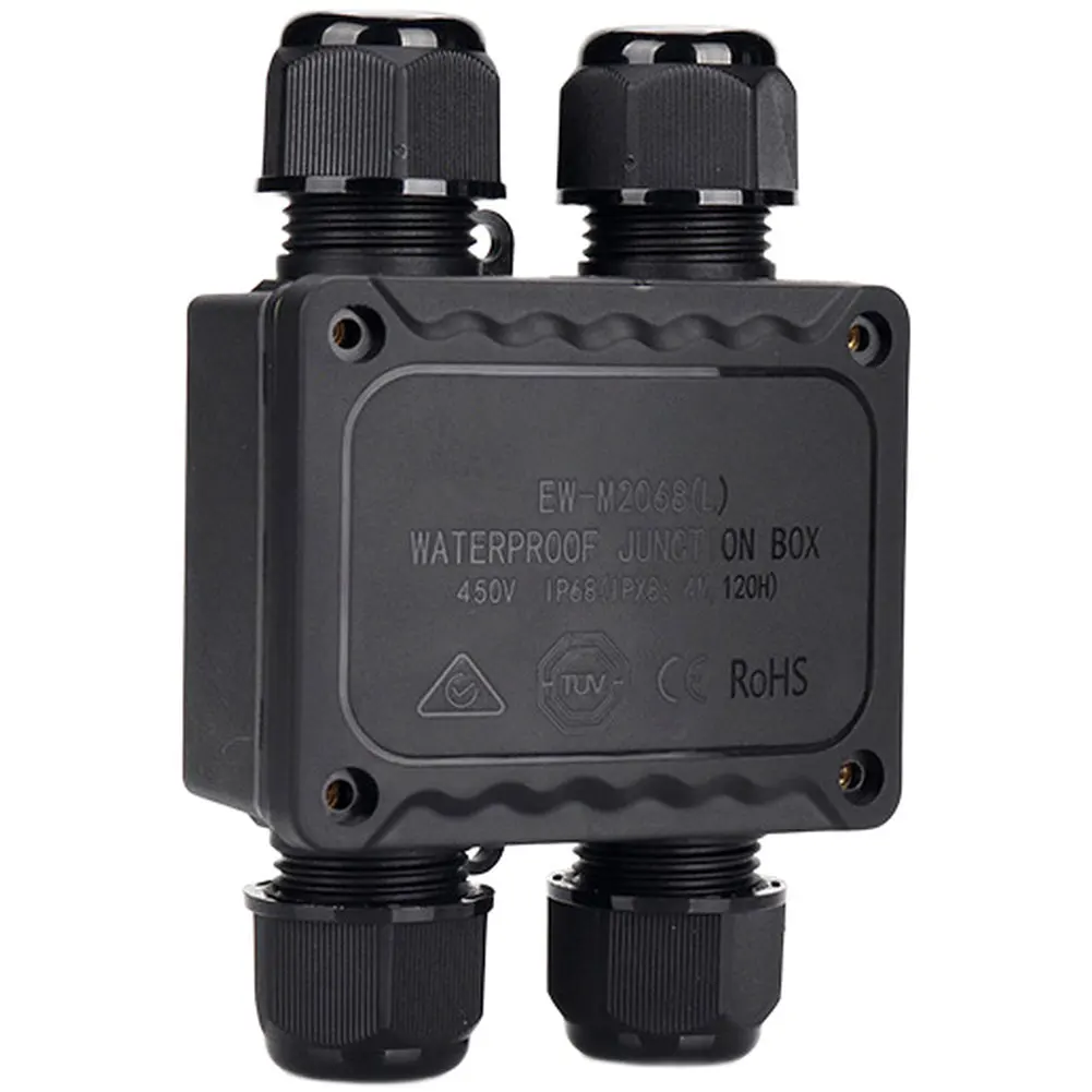 

4way 2in2out waterproof junction box connector for outdoor and underwater use IP68 rated with UV resistant PA66 nylon material