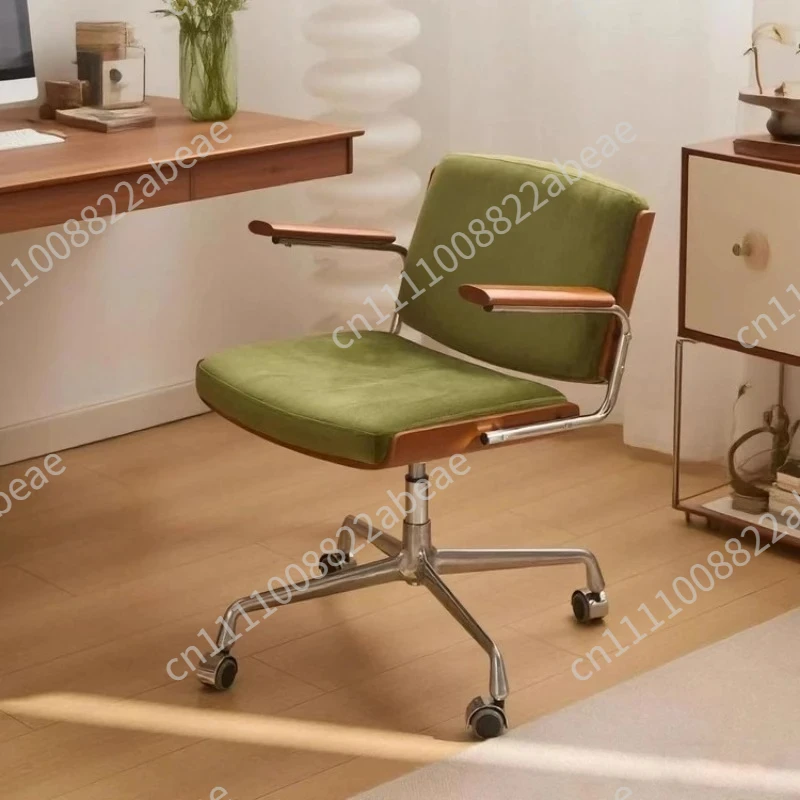 ‌Vintage Style Swivel Chair,Height-Adjustable Ergonomic Chair,Lumbar Support Task Chair, Computer Seat with Smooth-360° Rotation