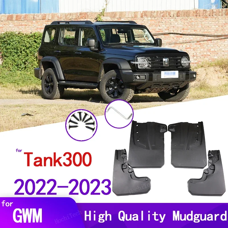 

Mudflaps Splash Guards Mud Flap Front Rear Mudguards Fender Black Mud Flaps for GWM Haval Wey Tank 300 2022 2023