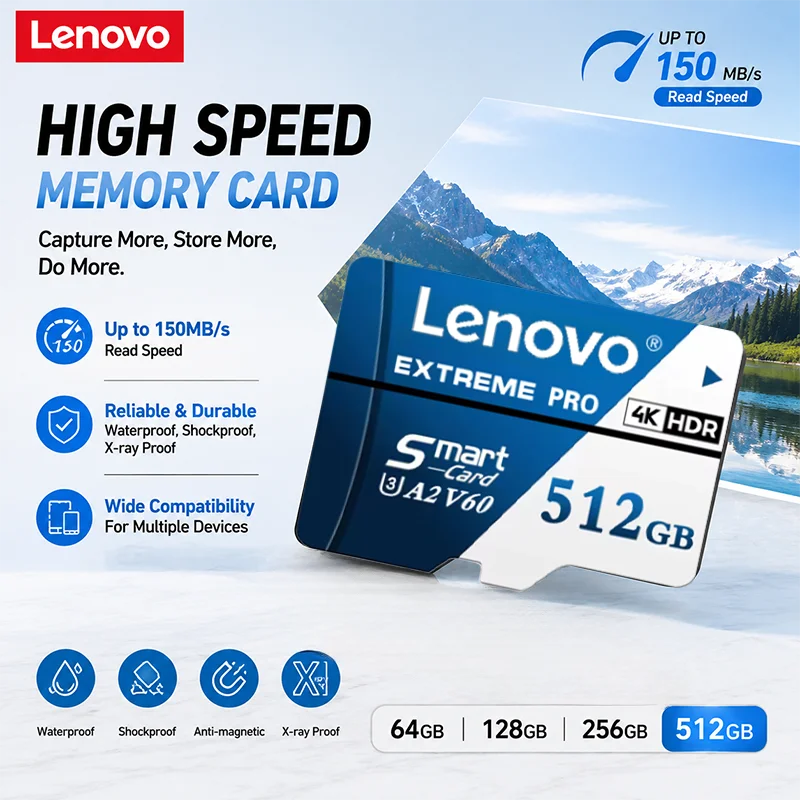 Lenovo Extreme High Speed SD Card 1TB 512GB 256GB 128GB 64GB Micro TF Memory Card for Switch Phone PC 2026