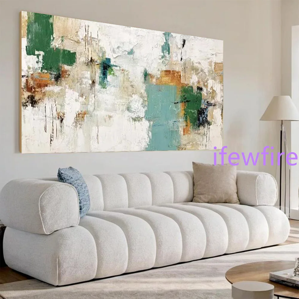 100% Handmade Abstract Oil Painting on Canvas Knife Arts Thick Layer Fresh colors Wall Art Picture for Living Room Decor Image