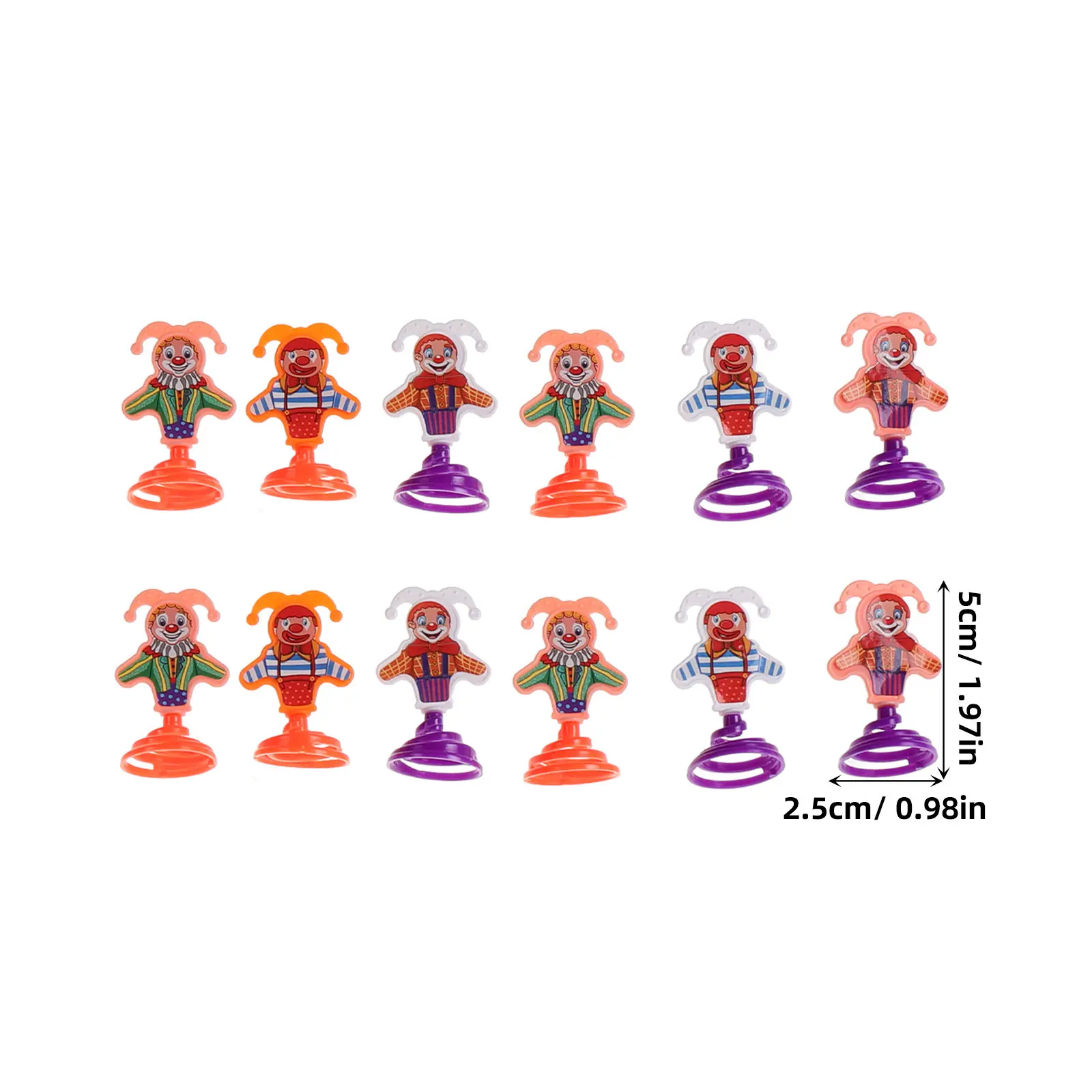 50 Pcs Clown Fidget Spring Toy Plaything Cartoon Jump Toys Shaped Launching Children
