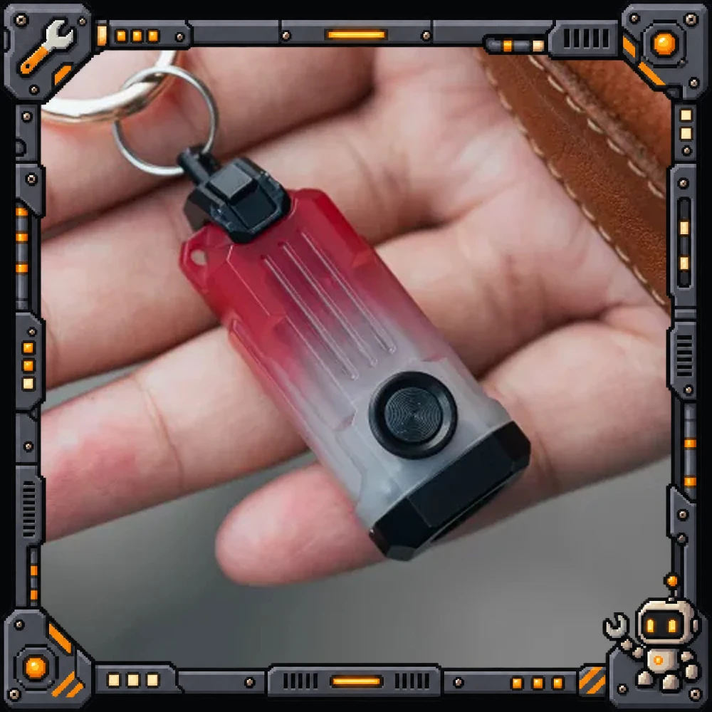 WUBEN E2 Mini Flashlight 150 Lumens USB-C Rechargeable Magnetic Tail IP66 EDC Keychain Light for Camping Running Portable