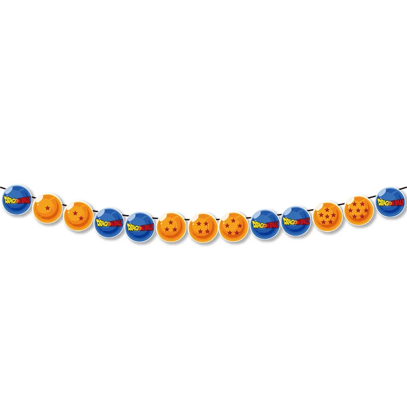 New Dragon Ball Series Birthday Party Tableware Disposable Banner Cake Decoration Hanging Flag Dragon Balloon Birthday Decoratio