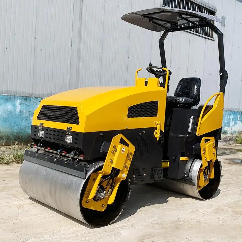 Affordable New 3 Ton Road Roller With Sunshade Vibratory Compactor Deals Mini Small Road Roller Ride on Road Compactor