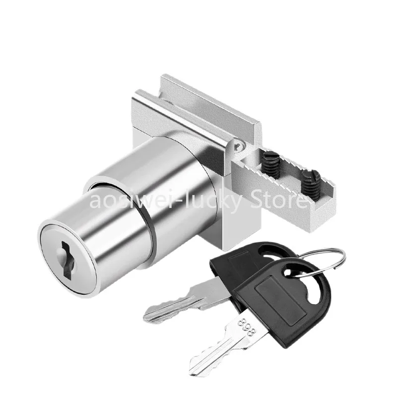 1pc Zinc Alloy H Slide Chute Lock with Key for Jewellery Wine Showcase Cabinet Door Glass Push Furniture Hardware