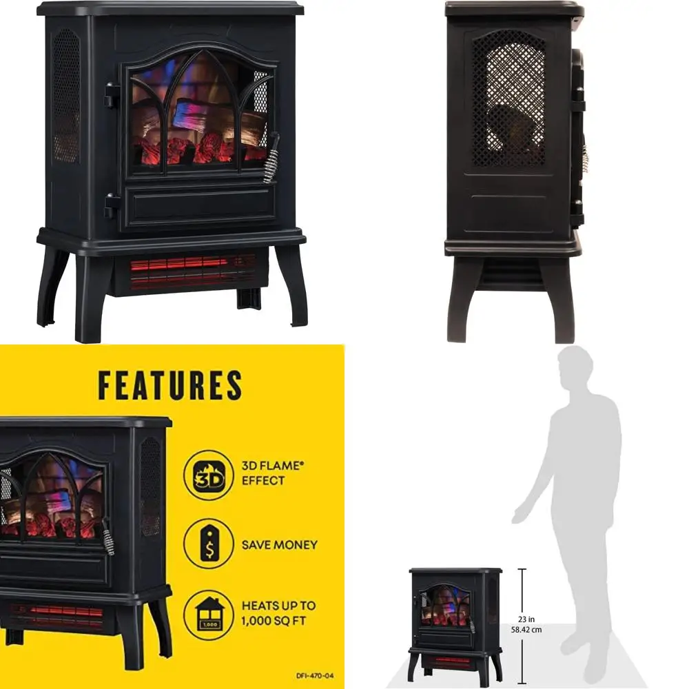 

3D инфракрасный кварцевый электрический каминный обогреватель черного цвета от Duraflame