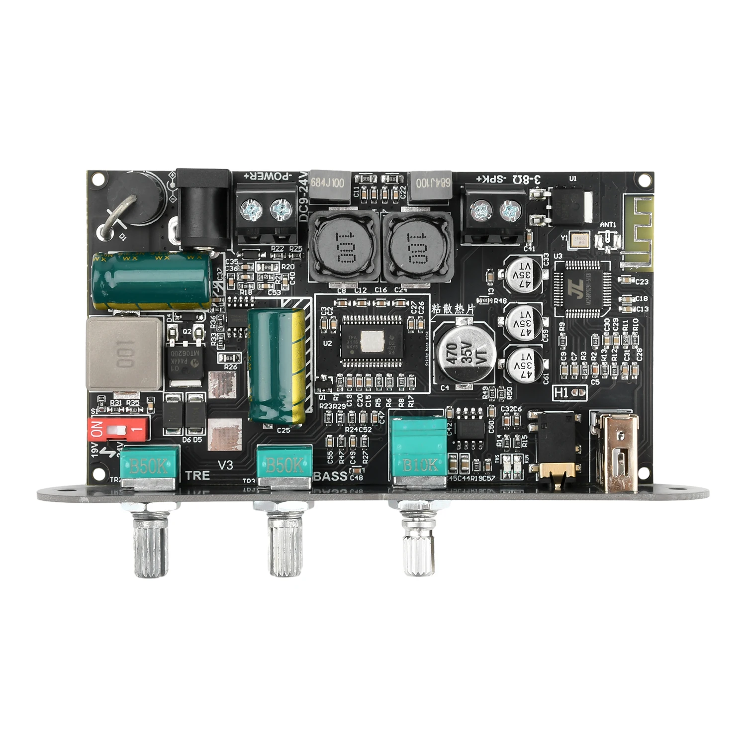 100W BT-Verstärkerplatine ZK-1001U mit Boost Mono Höhen- und Bassregelung TWS DIY-Lautsprecher TPA3116D2 AMP AUX USB-Eingang Bass-/Hochtonregelung – Detail 7