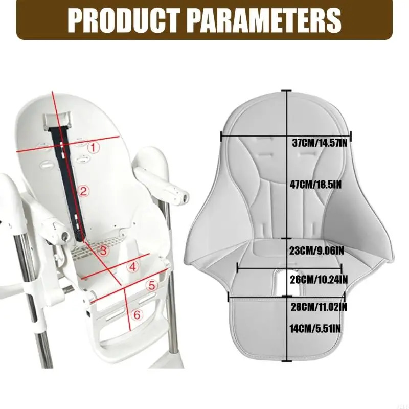Premium PU Leder Hochstuhl Kissen Pad Wachstum Stuhl Abdeckung Für Baby Kleinkind Bequeme Esszimmer Sitz Unterstützung A2UB – Detail 6