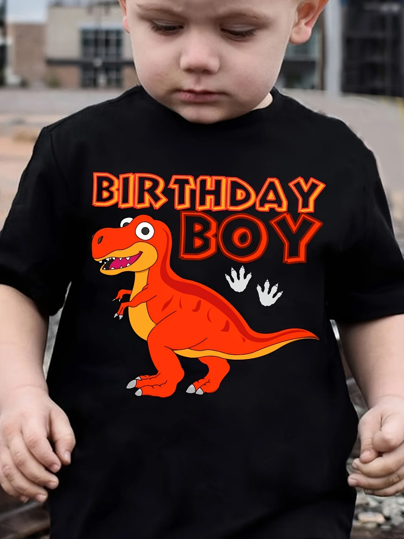 Kids Boys Girls Family Matching T Shirt Birthday Boy Red Dinosaur Cartoon Slogan Graphic Print Short Sleeve Tee Casual Tops
