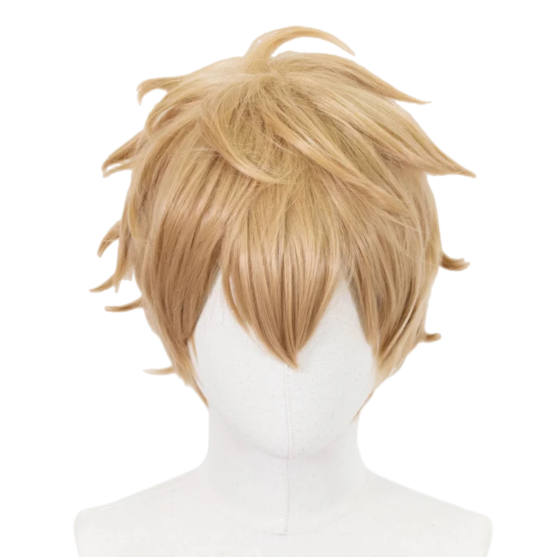 Quincy Cosplay Wig Game Nu: Carnival Quincy Short Fluffy Layered Heat Resistant parrucche sintetiche di Halloween Anime