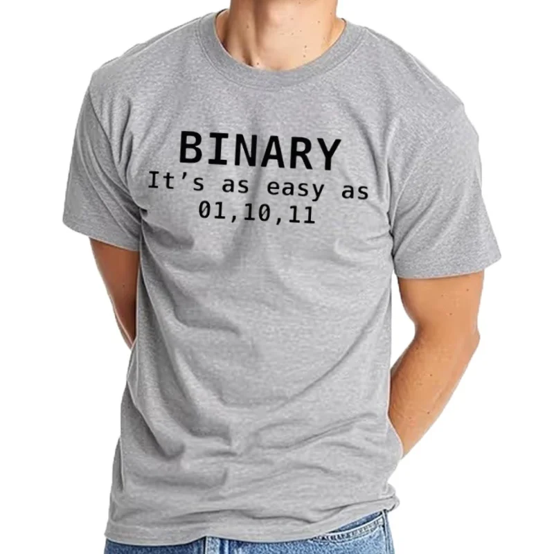 ثنائي It's As 01,10,11, camisetas con estampado divertido para hombre, camiseta transpirable, ropa de calle d #4