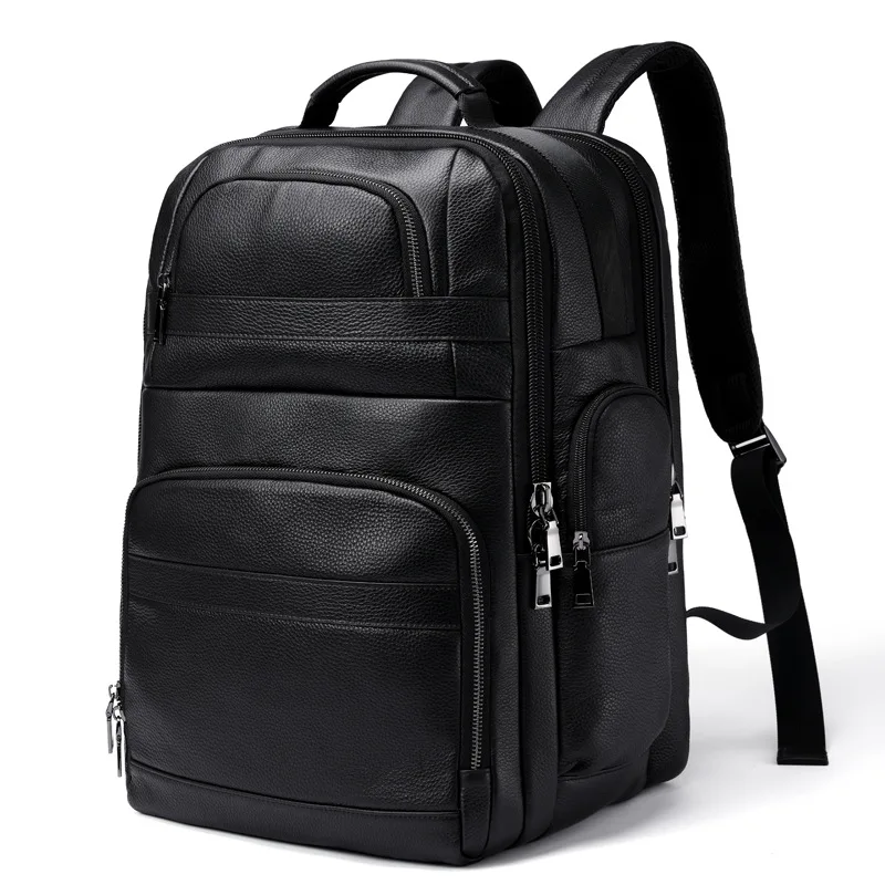 New Genuine Leather Large Capacity Travel Business Commute Backpack Men's Top Layer Cowhide Laptop Bag School Bags For Teenagers