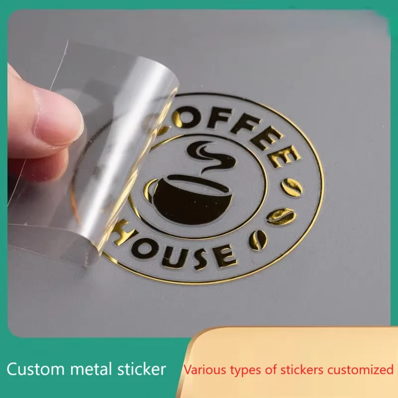 Customized metal sticker， Metal LOGO stickers, company trademark stickers, make crystal label transfer and transparent label