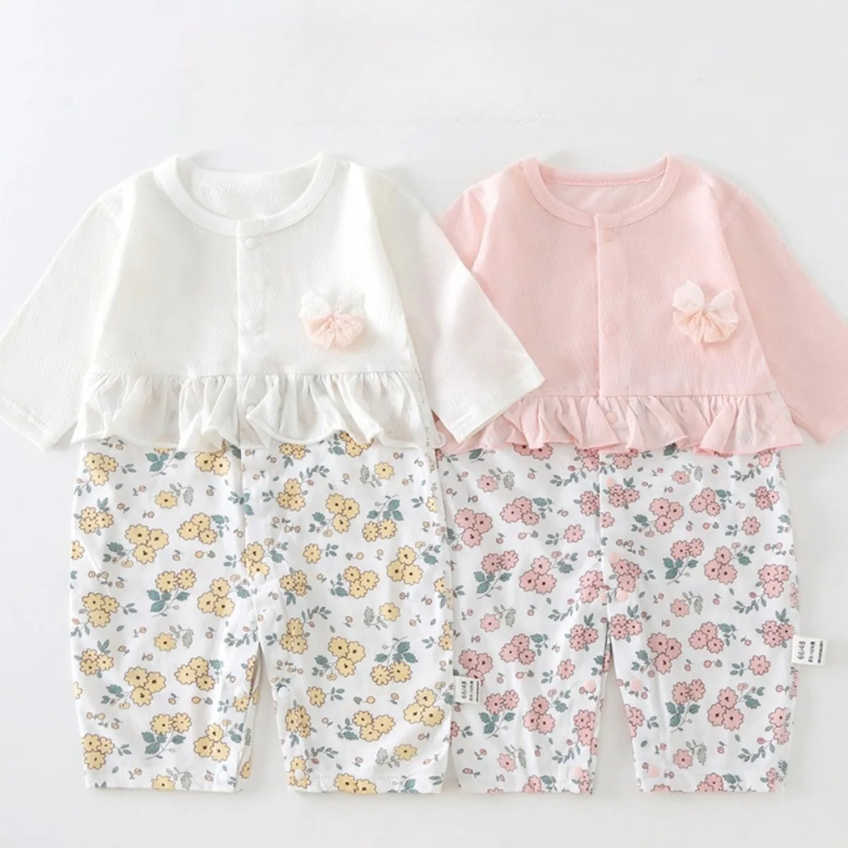 

Baby Pure Cotton Breathable Jumpsuit 6-18M Kid Spring Summer Lightweight Stylish Bodysuit Infant Boy Girl Boneless Comfy Onesie