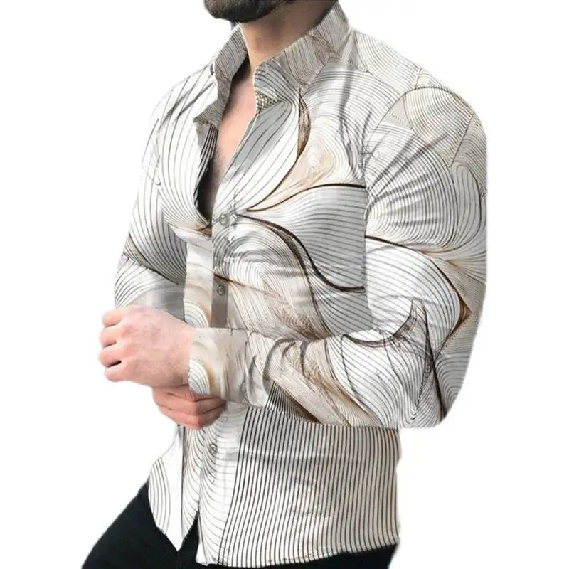 Impreso largo Sve hombres irt frente abierto otoño prendas de vestir exteriores cuello Regular fino especial ajuste ancho otro marca