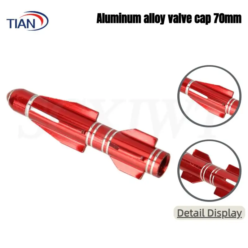 70mm Aluminum Alloy Rocket Valve Caps - Universal for Cars, Motorcycles & E-Scooters! Stylish & Durable