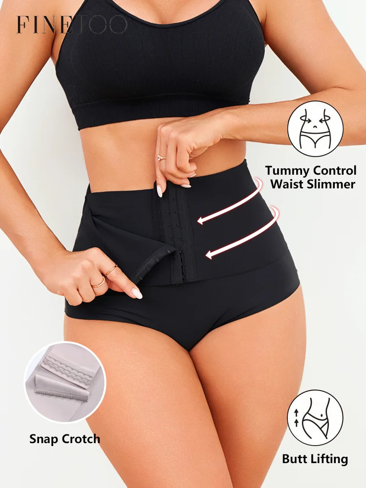 Vorderer Hakenverschluss für Damen, hohe Taille, nahtlose Unterwäsche, Bauchkontrolle, Body, Shorts, Bauchkontrolle, schlankmachende Shapewear-Hose