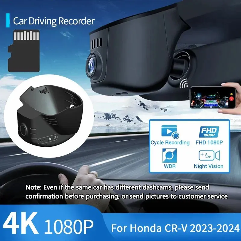 for Honda CR-V CRV CR V 6th RS 2022 2023 Full HD 1080P Car DVR Hidden Driving Video Recorder Car Front Dash Camera Night Vision