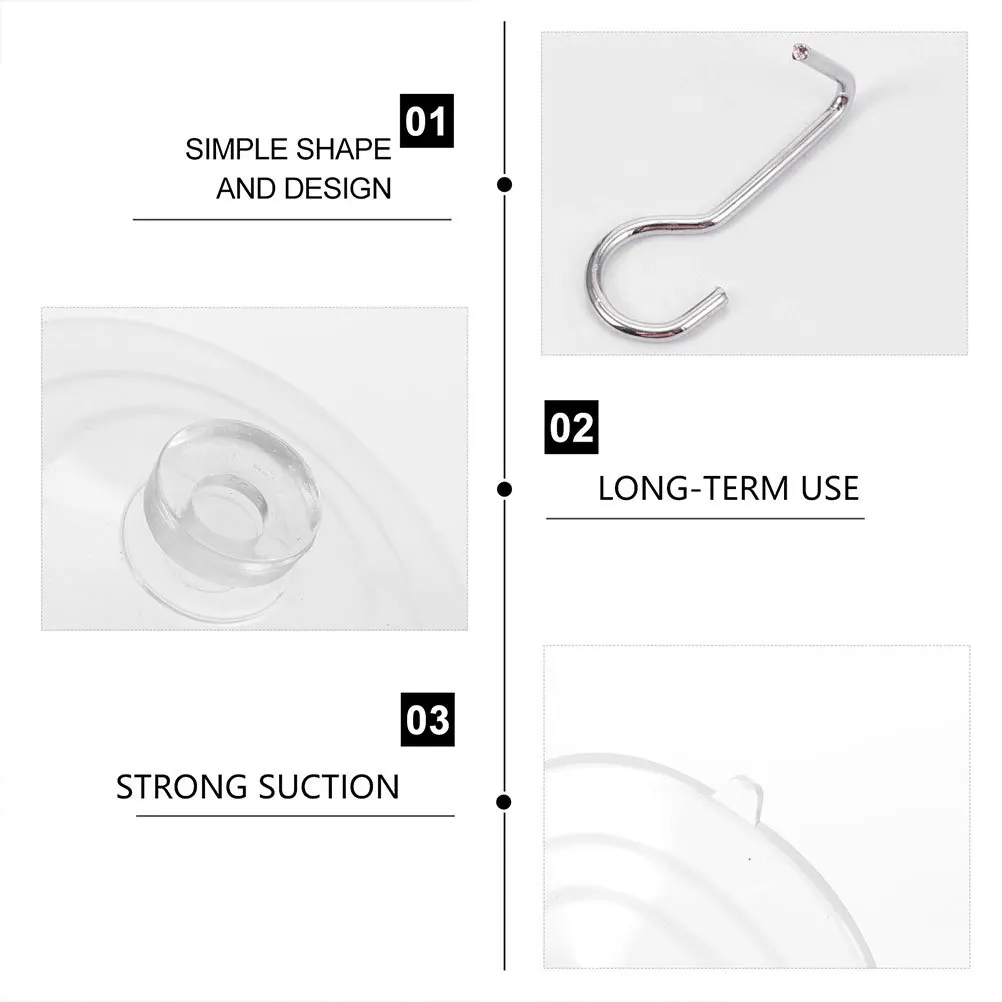 

8Pcs Suction Cup Hooks Multi-Purpose Plastic Hooks for Bathroom Kitchen Shower Window Wall Hanging Hanging Hook