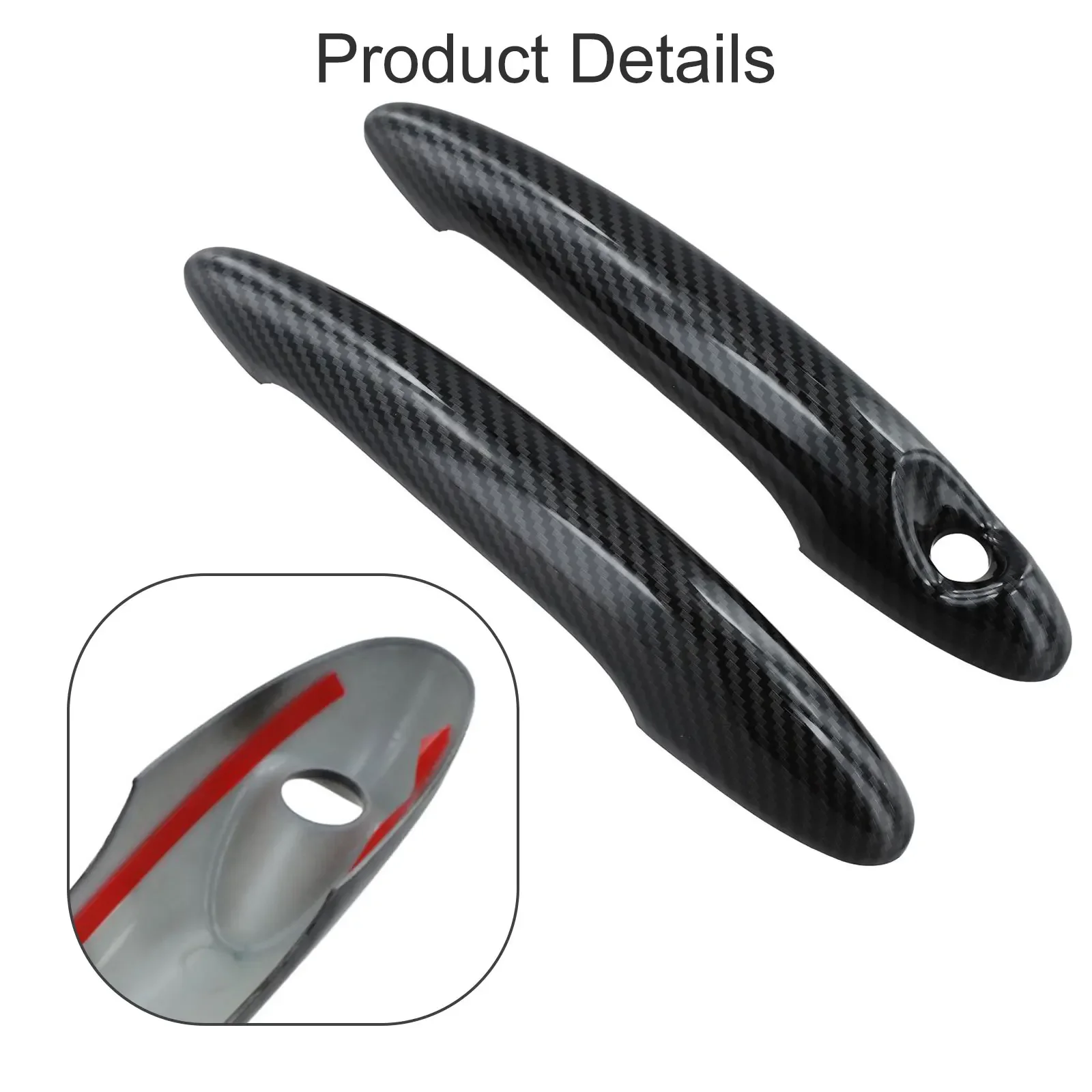 Door Handle Cover Carbon Fiber Black Carbon Fiber Door Handle Cover Sporty Character Enhancements Scratch Protection Accessories