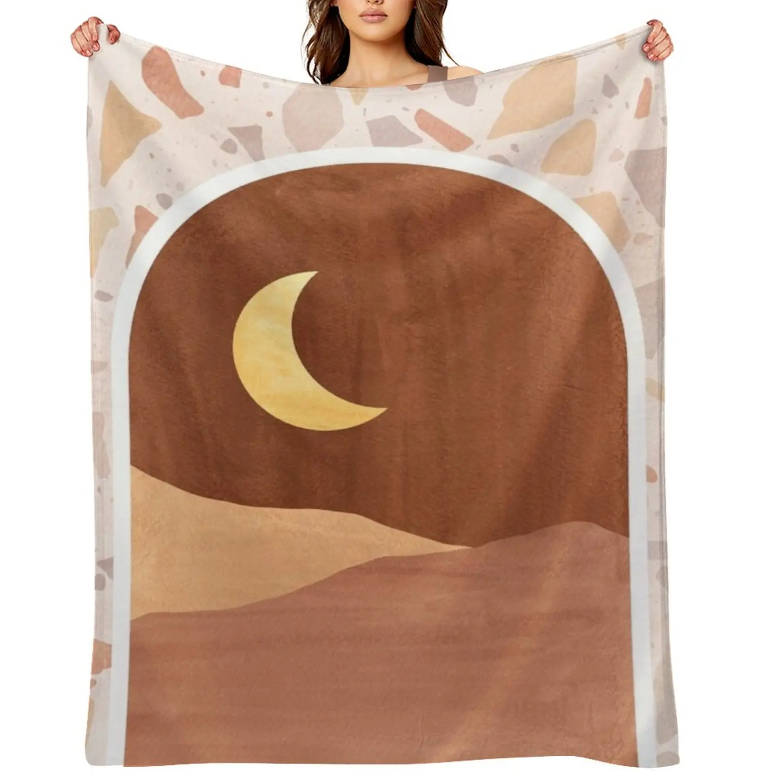 Boho moonlight in terrazzo arch Throw Blanket Nap Decorative Beds funny gift manga Blankets