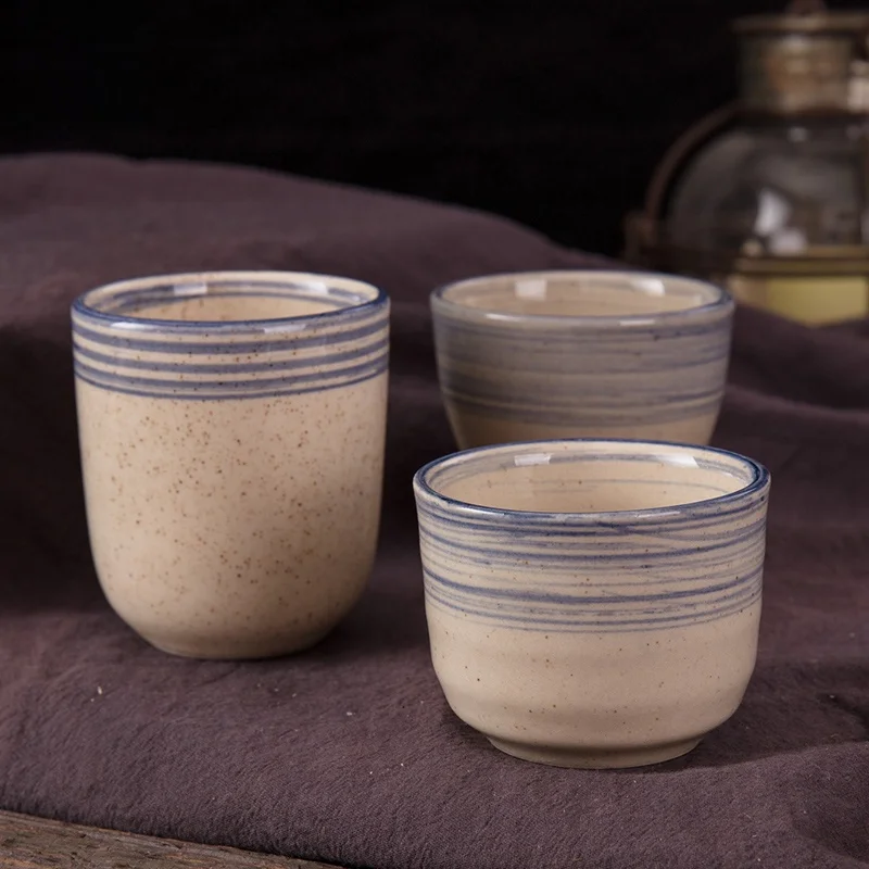 Taza de té Retro de gran capacidad para restaurante, mesa para el hogar, uso en restaurante, taza Cerc china hecha a mano