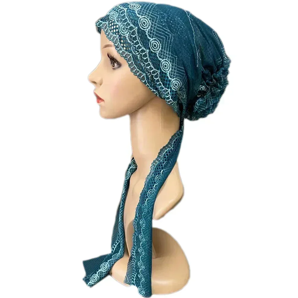 Muslim Women Ladies Underscarf Lace Beanie Bonnet Islamic Turban Headwear Arab Ninja Chemo Cap Hair Loss Hat Headscarf Cover New