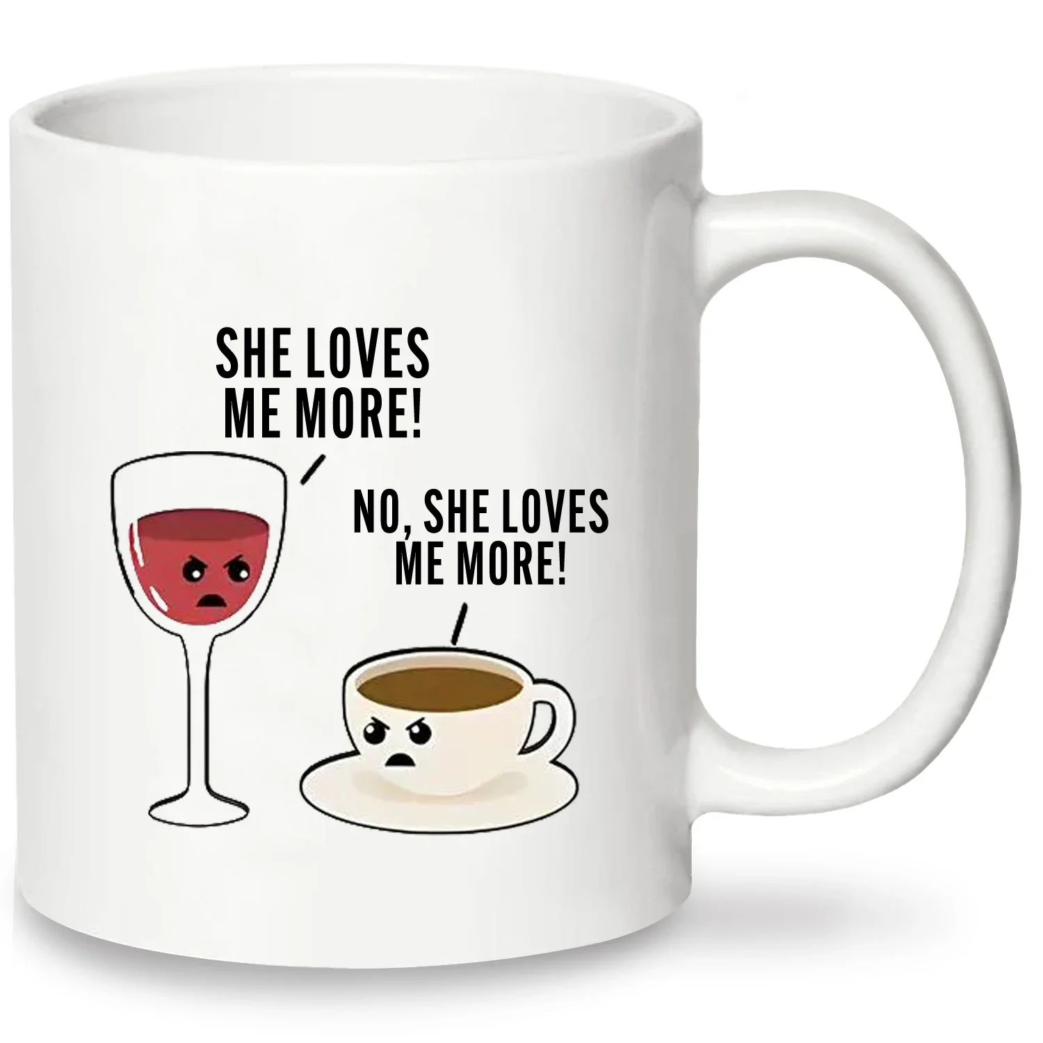 1pc, 320ml Wine vs Coffee Mug, Perfect Gift for Wine and Coffee Lovers, White 320ml Ceramic Coffee Mug