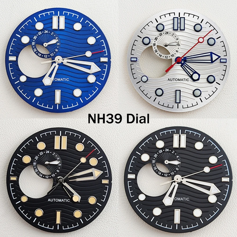 

31mm NH39 watch dial customized logo dial blue black silver dial green night light dial fits NH39 movement watch accessories
