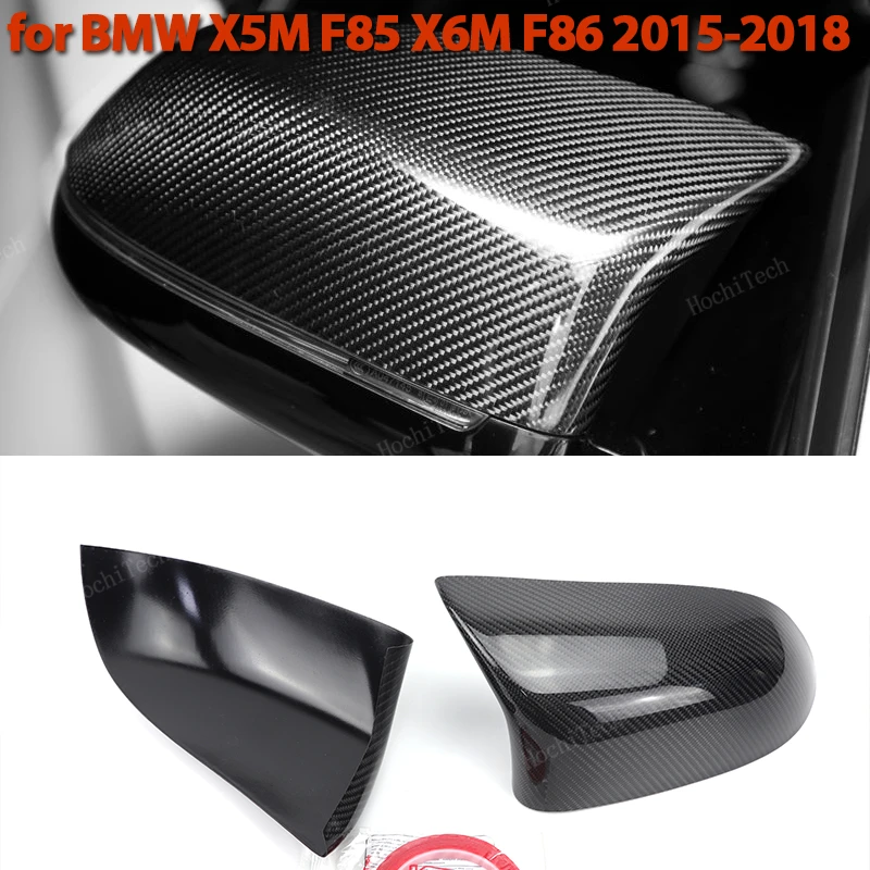 

Real Carbon Fiber Side Rearview Mirror cover Cap add-on for BMW X5M F85 X6M F86 2015-2018 Add on Cap Caps