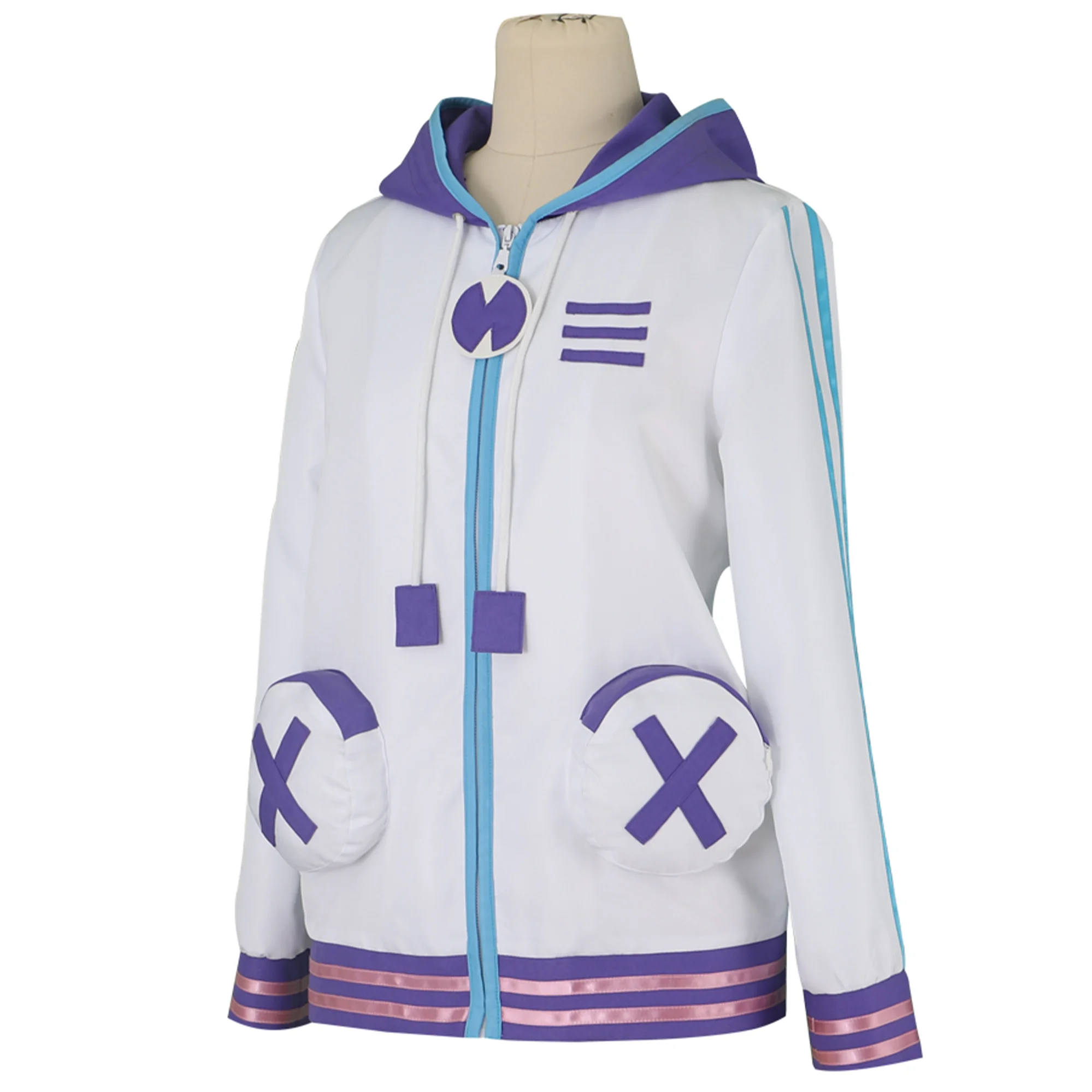 Hyperdimension Neptunia Cosplay Neptune Costume Party Uniform Kawaii Purple Heart Coat