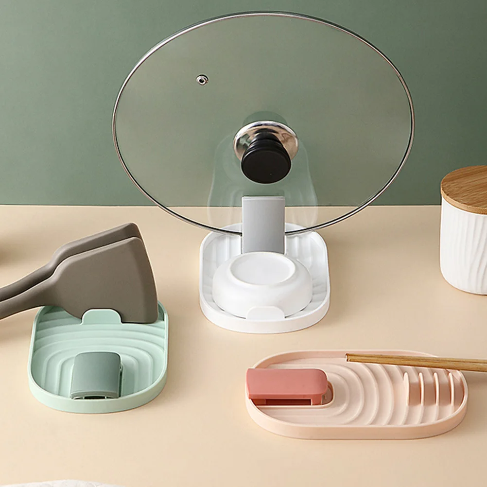 

3 Pcs Spatula Rack Storage Shelving Spoon Holding Shelf Plastic Pot Lid Cover Holder