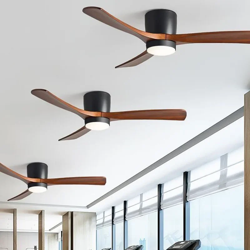 Low Floor Modern Ceiling Fans No Light 36 42 48 56 Inches DC Motor Reversible Blades Remote Control Led Fans Lamp With Lights